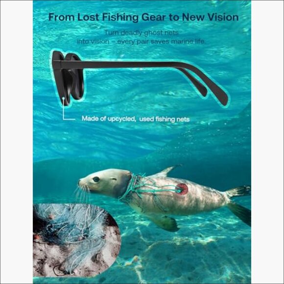 Polarized Round Sunglasses Recycled Fishing Net Frame Eco-friendly main image 6